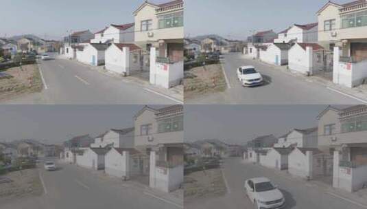 乡村振兴乡村街道行驶的汽车高清在线视频素材下载