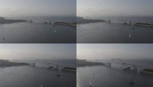 厦门市五缘湾五缘大桥海景航拍高清在线视频素材下载