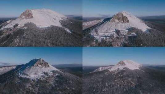 白狼峰冬季雪山航拍高清在线视频素材下载