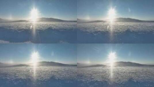 寒冬雪景白毛风冬日暖阳雪霁高清在线视频素材下载