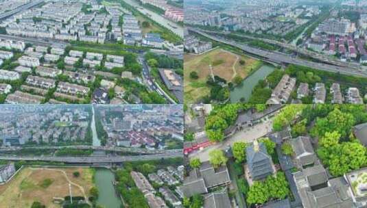 江苏苏州市姑苏区寒山寺风景风光航拍江南水高清在线视频素材下载