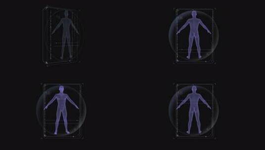 人体扫描的HUD元素动画高清在线视频素材下载
