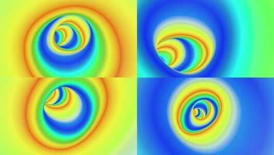 3d长圈圆形彩色彩虹隧道可无限循环高清在线视频素材下载