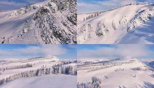 航拍新疆雪山美景高清在线视频素材下载