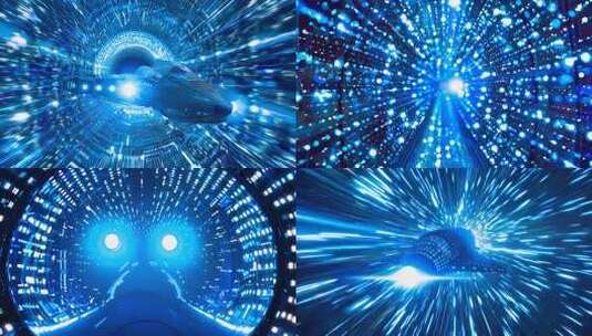 超光速旅行 星际舰队穿梭时空 未来科幻片高清在线视频素材下载