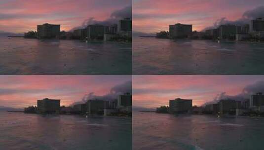 黄昏落日下紫色的天空高清在线视频素材下载