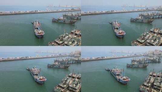 航拍 福建 泉州 晋江 深沪湾 港口 码头海岸高清在线视频素材下载