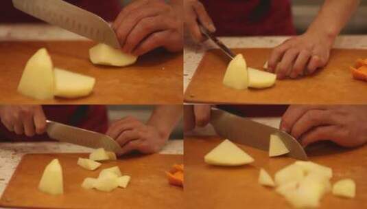 厨师切土豆 (1)高清在线视频素材下载