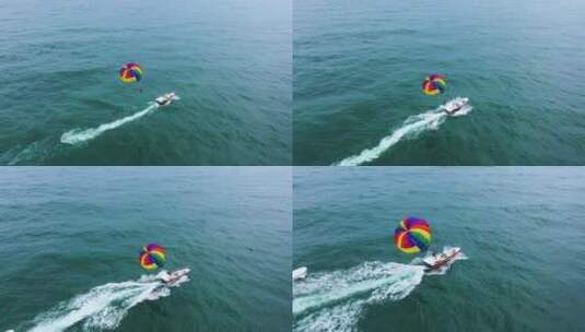 水上摩托艇拖曳滑翔伞5高清在线视频素材下载