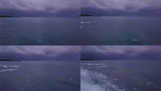 航拍暴风雨前的海面高清在线视频素材下载