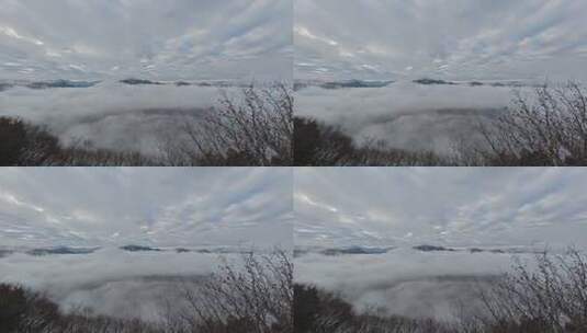 山顶云雾飘动高清在线视频素材下载