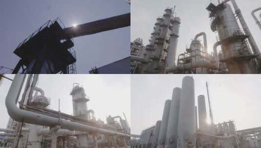 震撼化工企业工业化肥石化提炼管道石油高清在线视频素材下载