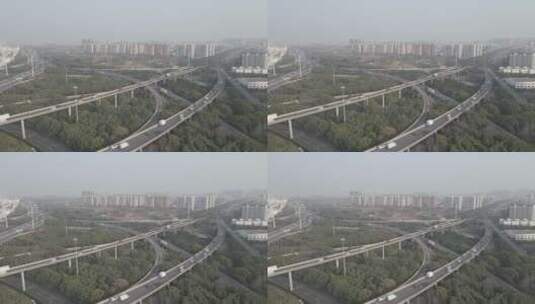 上海莘庄立交高架桥4K航拍原素材4高清在线视频素材下载