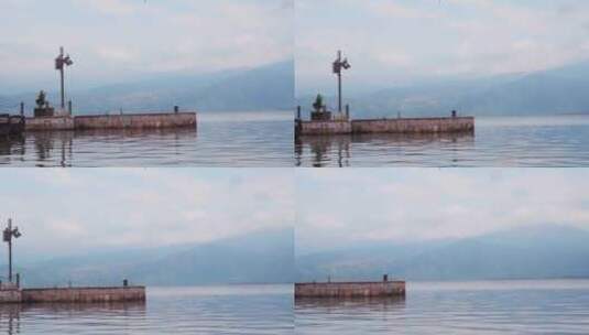 湖边码头西昌琼海空镜高清在线视频素材下载