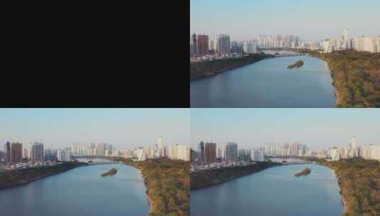 广西南宁城市湖泊 绿化高清在线视频素材下载