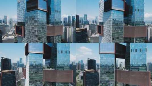 4k航拍深圳南山地标建筑腾讯滨海大厦高清在线视频素材下载