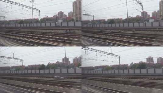高铁列车在行驶中高清在线视频素材下载