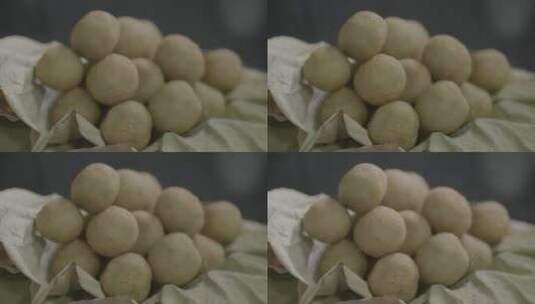 炸藕圆藕丸子LOG视频素材高清在线视频素材下载
