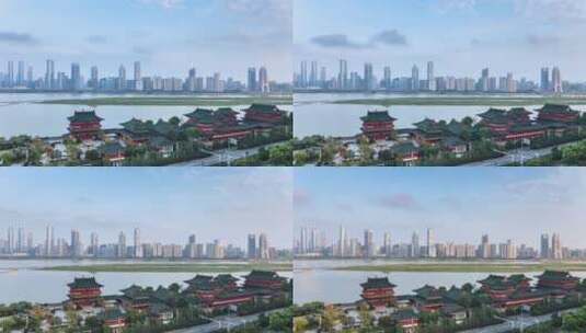 南昌市城市景观在清晨的延时高清在线视频素材下载