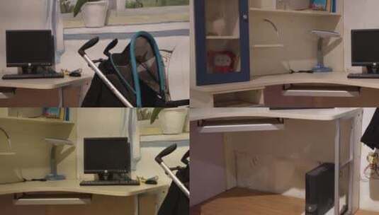 【镜头合集】儿童房婴儿车书桌写字台高清在线视频素材下载