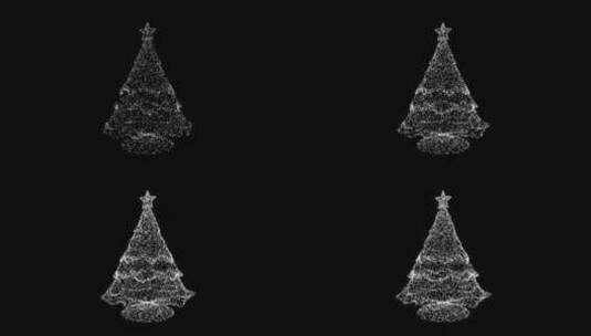 圣诞树圣诞节圣诞季圣诞粒子白色圣诞树旋转高清在线视频素材下载