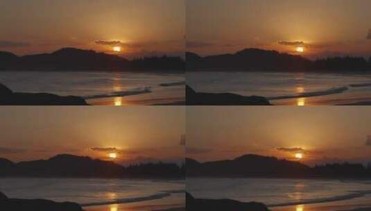 日落金山，海边的日落高清在线视频素材下载