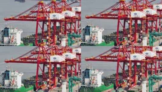 商业港口集装箱装卸货高清在线视频素材下载