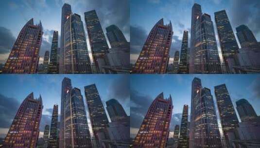 广州珠江新城k11夜景摩天大楼延时高清在线视频素材下载