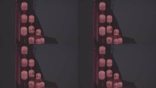 【空镜】4K夜景-江南建筑古镇街景灯笼- log高清在线视频素材下载