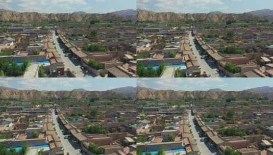 甘肃兰州青城古镇建筑景观航拍高清在线视频素材下载
