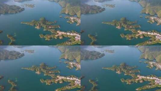 安徽省黄山市太平湖航拍高清在线视频素材下载