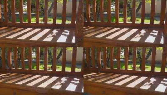 木椅视频公园木椅的光影高清在线视频素材下载