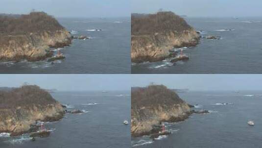 贴合岩石流动的海水高清在线视频素材下载