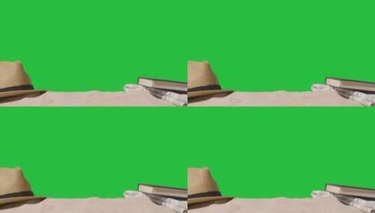 夏季假期概念的太阳帽沙滩高清在线视频素材下载