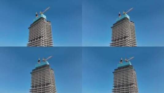 建造高层写字楼摩天大楼建筑工地高清在线视频素材下载
