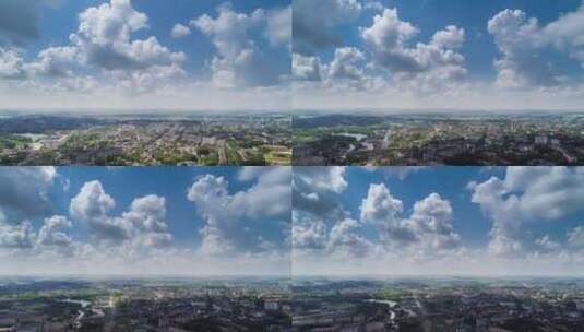 城市上空的空中风景高清在线视频素材下载