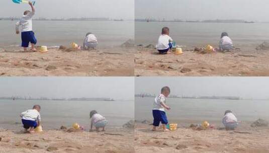 小孩溺水 涉水 河边玩耍 小孩 小朋友高清在线视频素材下载