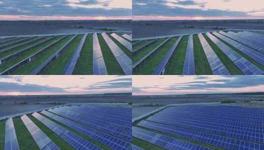 太阳能场鸟瞰图新能源电站光伏绿色发电太阳高清在线视频素材下载