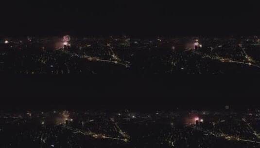 宁波余姚烟花夜景航拍5高清在线视频素材下载