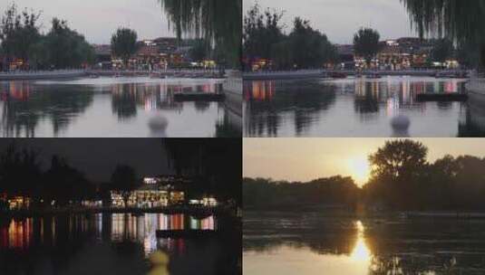 北京北海公园日转夜延时/自然人文 古建筑高清在线视频素材下载