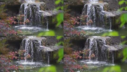 小溪流水小瀑布水资源山涧水源高清在线视频素材下载