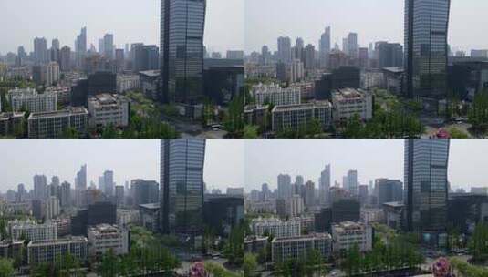 4k 航拍江苏南京市中心紫峰大厦地标建筑高清在线视频素材下载
