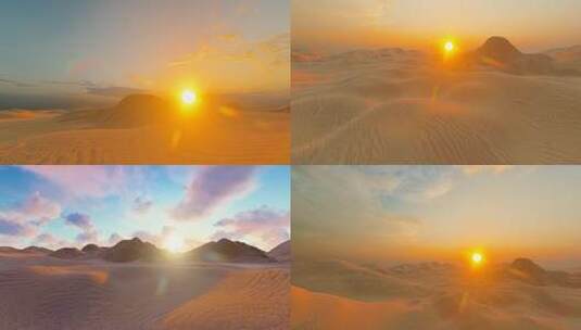 荒凉沙漠隔壁日出日落高清在线视频素材下载