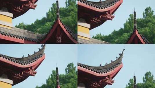 杭州上天竺寺庙飞檐高清在线视频素材下载