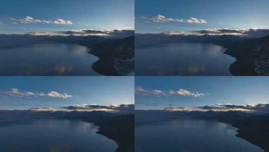 西藏佩枯措航拍|高原湖泊航拍|冰湖冰面航拍高清在线视频素材下载