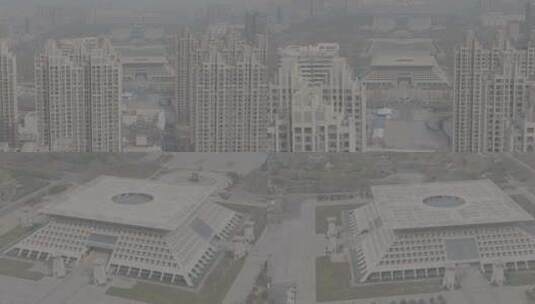河南安阳博物馆航拍城市标志建筑高清在线视频素材下载