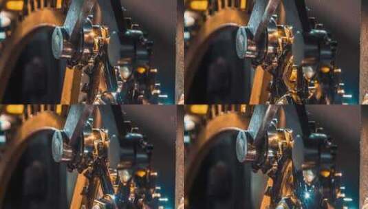 工业齿轮转动 钟楼内部高清在线视频素材下载