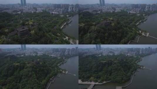 镇江北固山公园甘露寺航拍高清在线视频素材下载