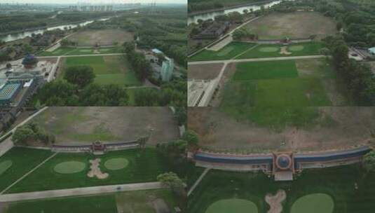 高尔夫球场 古建筑高清在线视频素材下载