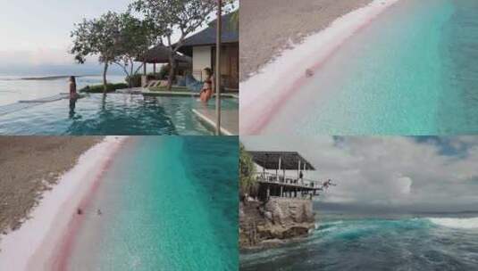 比基尼美女游泳潜水情侣海边酒店旅游度假高清在线视频素材下载